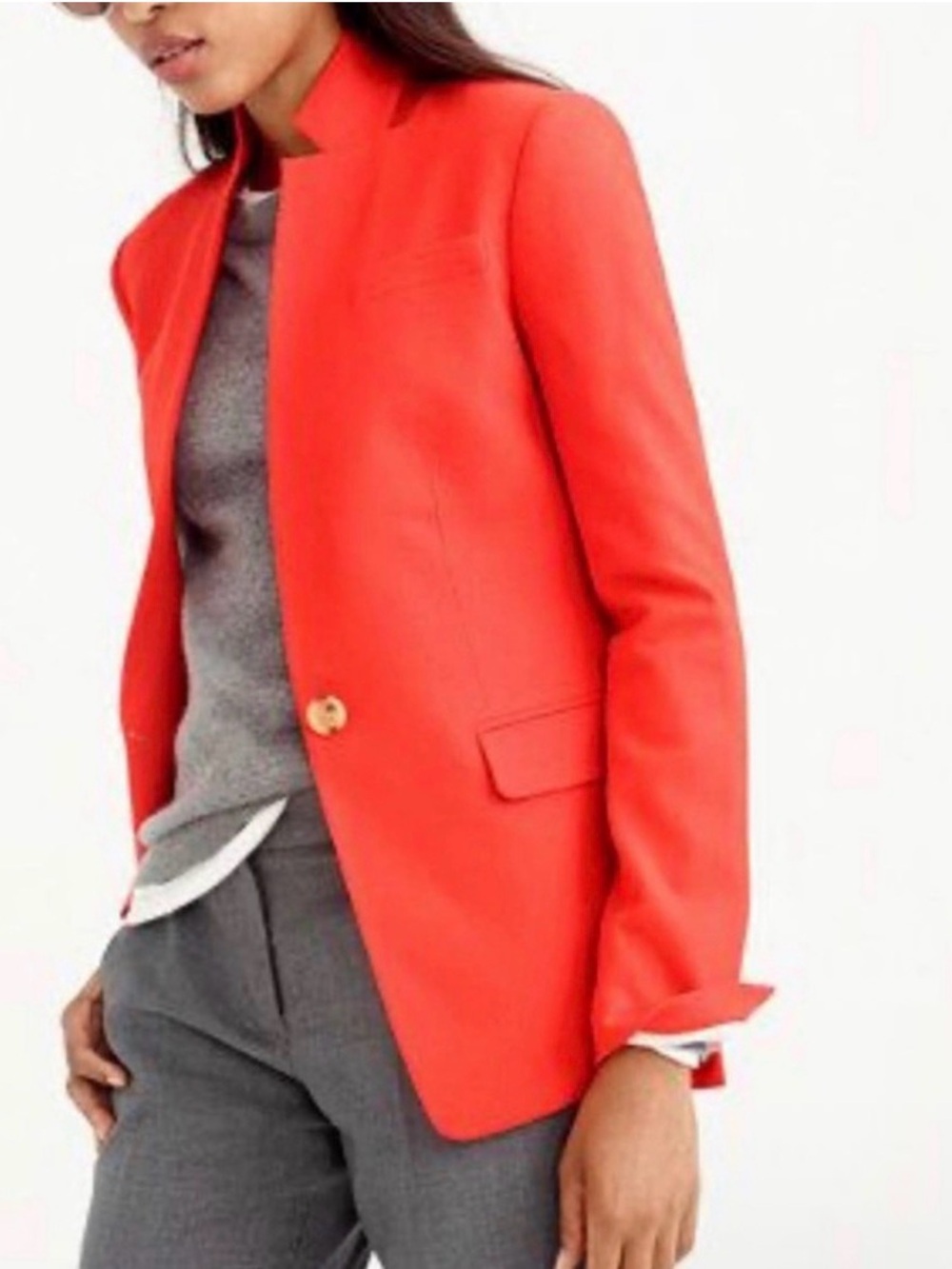 J. Crew Wool Regent Blazer Red Stand Up Collar | 2